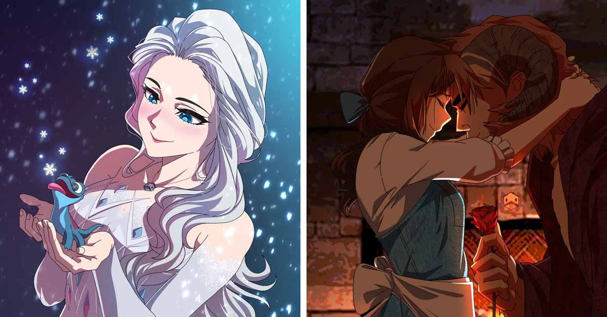 Incredible Artist Transforms Disney Characters Into Anime Art Style